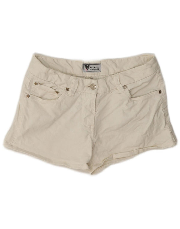 Pantaloncini di jeans da donna Avirex EU 40 medio W27 cotone bianco sporco