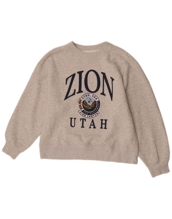 Felpa grafica da donna Abercrombie & Fitch UK 16 grande grigio