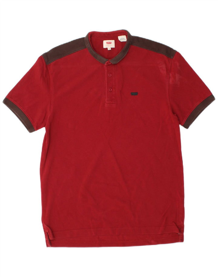Polo Levi's da uomo in cotone color block rosso medio