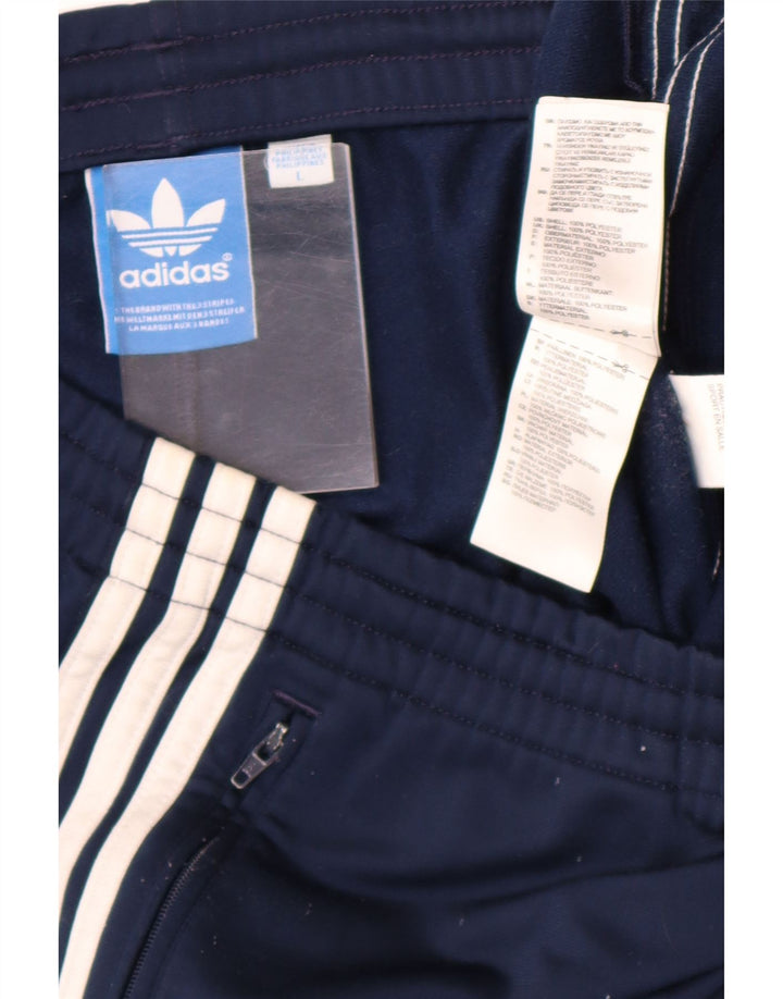 Pantaloni da tuta da uomo Adidas Large in poliestere blu navy