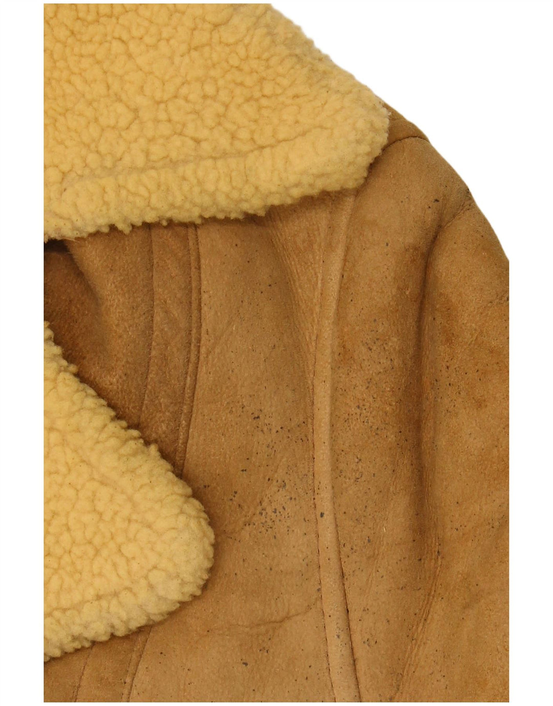 Giacca in shearling da donna VINTAGE UK 14 Large Beige