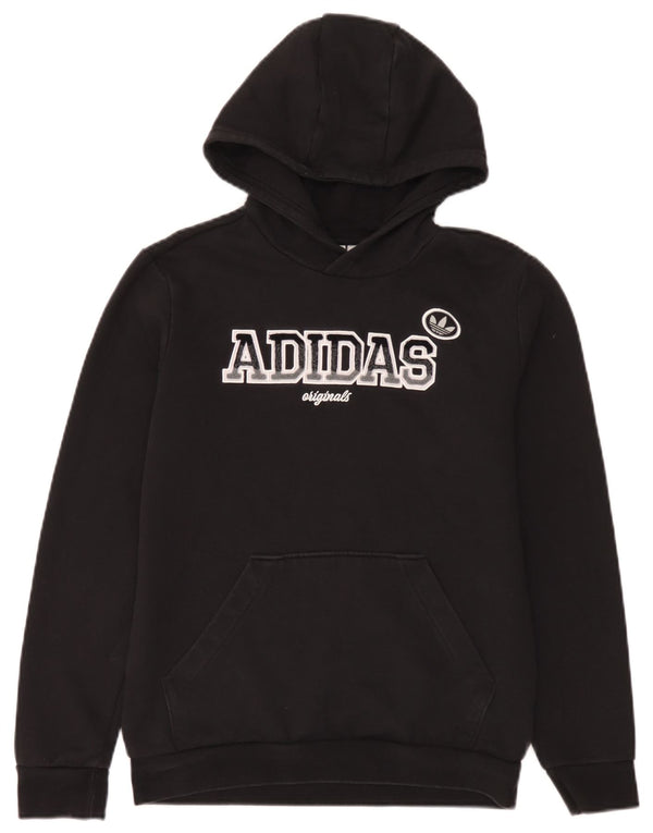 Felpa con cappuccio grafica da ragazzo Adidas 13-14 anni in cotone nero