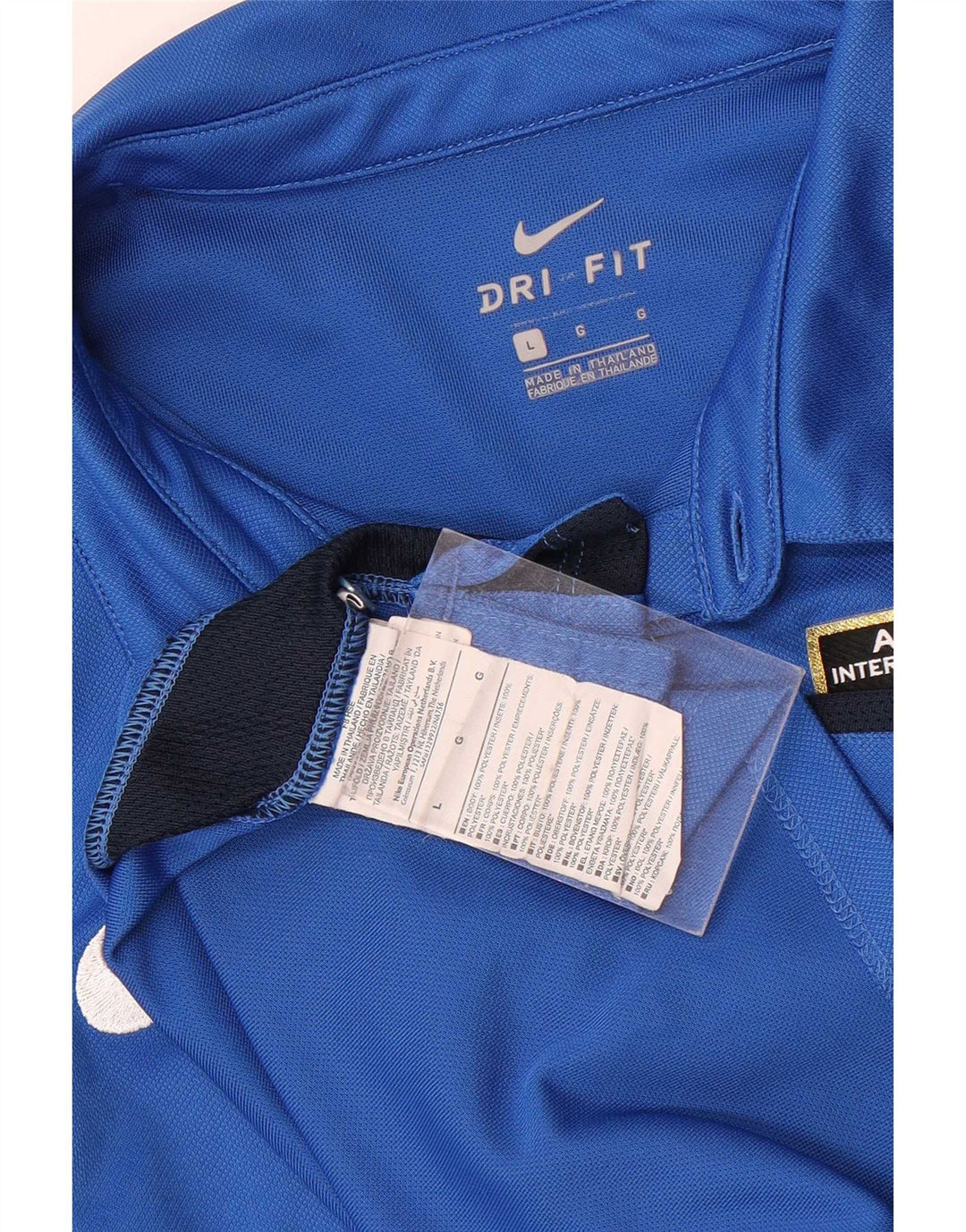 Polo grafica Nike Calcio da uomo, grande, in poliestere color block blu