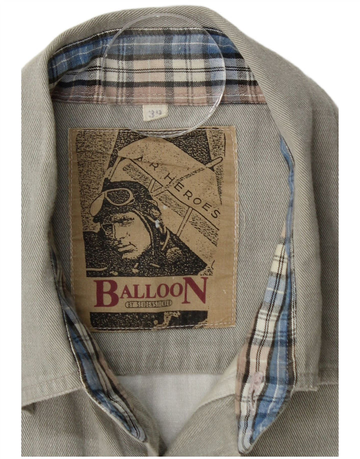 BALLOON Camicia da uomo in flanella taglia 39 grigio medio