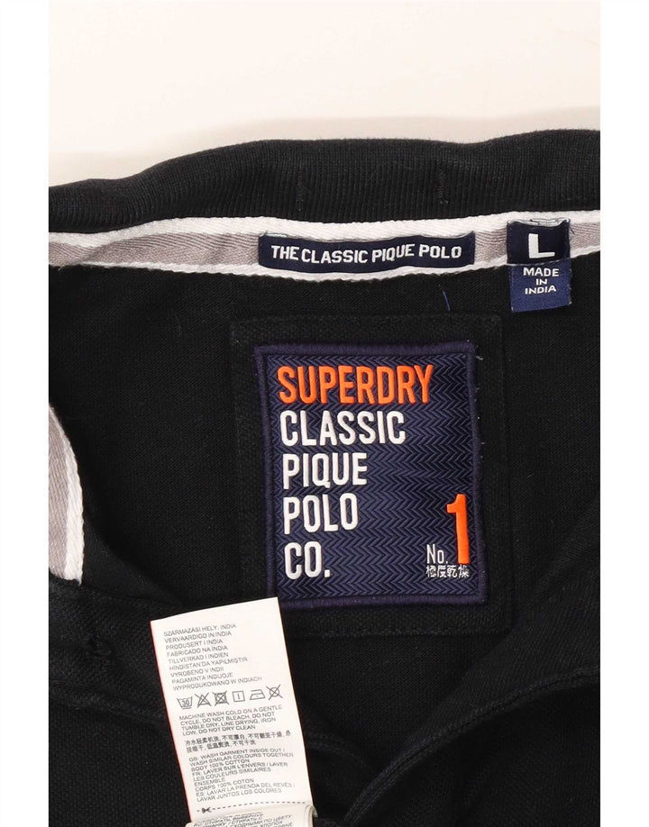 Polo uomo Superdry Large in cotone nero