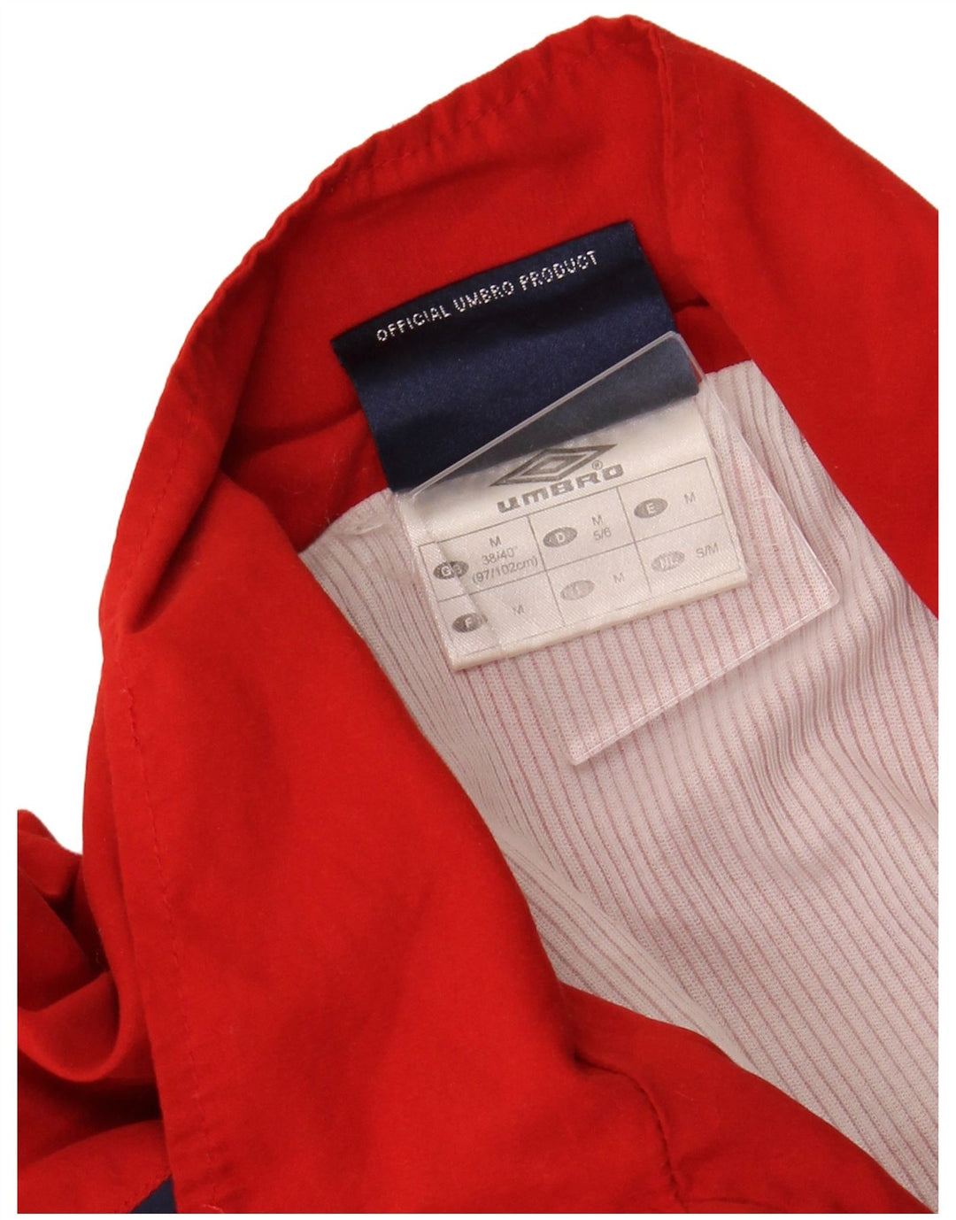 Giacca da tuta da uomo UMBRO UK 38/40 Poliestere color block rosso medio