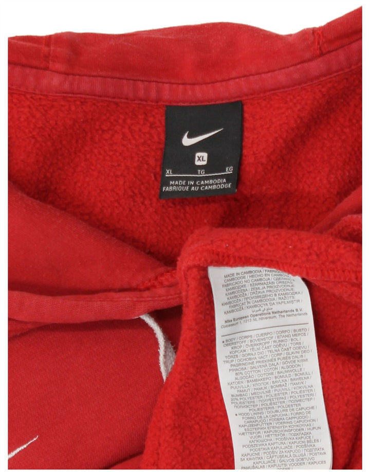 Felpa con cappuccio da uomo Nike XL in cotone rosso