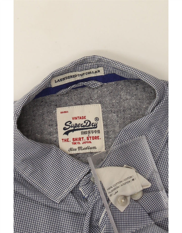 Camicia da uomo Superdry in cotone a quadretti blu navy medio
