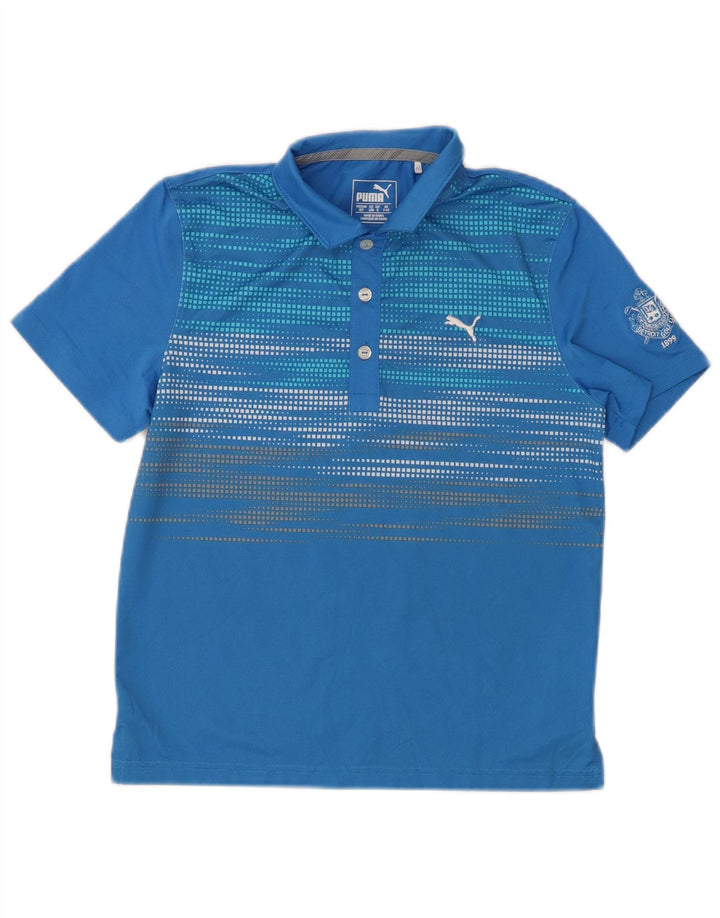 Polo PUMA da bambino 7-8 anni in poliestere geometrico blu