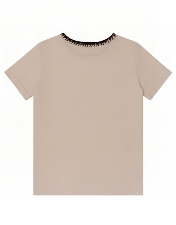 T-shirt Zara da donna Top UK 10 Small bianca color block