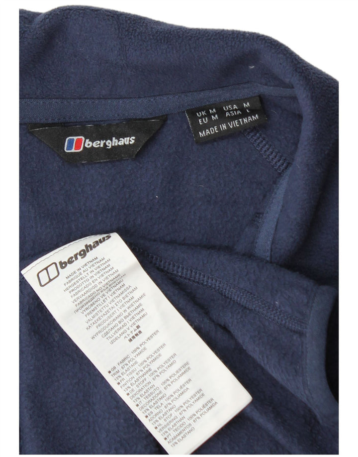 Maglione in pile da uomo Berghaus con zip e collo medio in poliestere blu navy