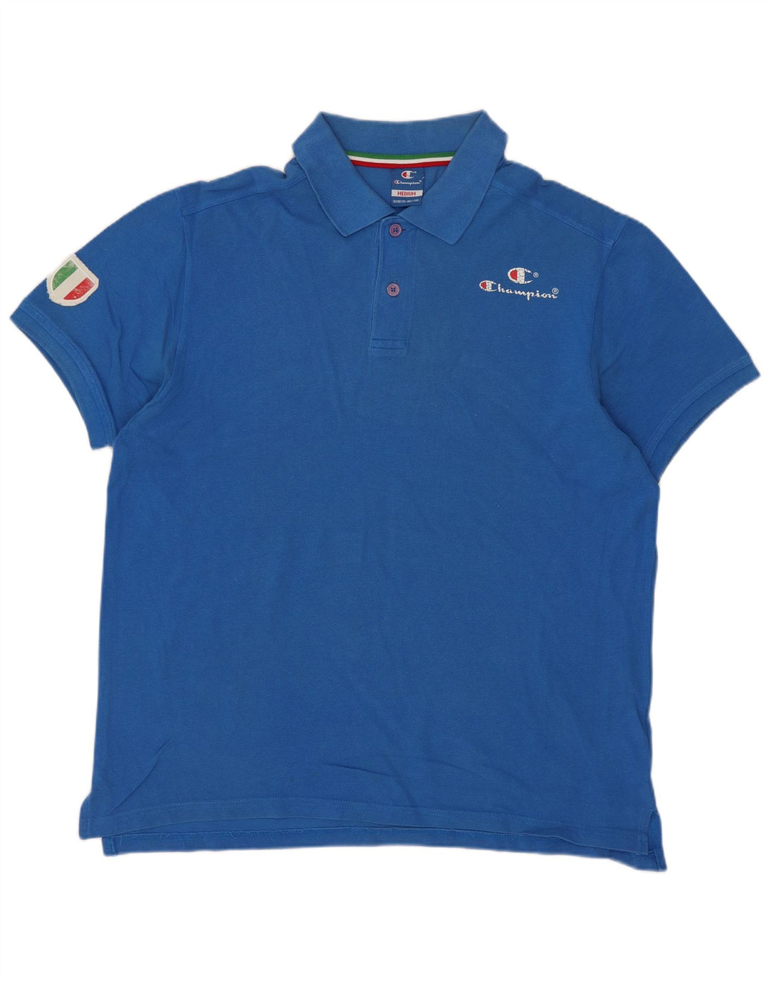 Polo da uomo Champion in cotone blu medio