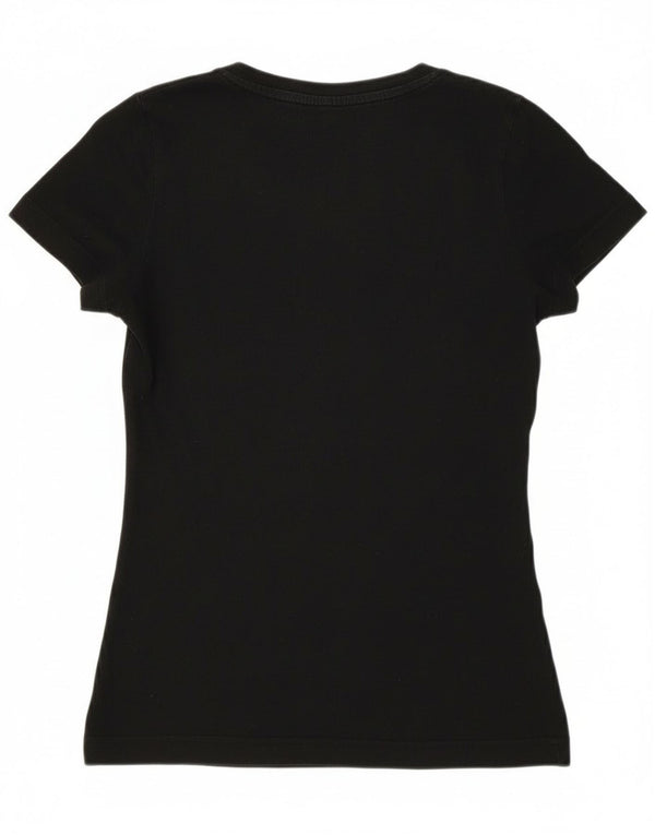 T-shirt grafica da donna Adidas Top UK 4/6 XS cotone nero