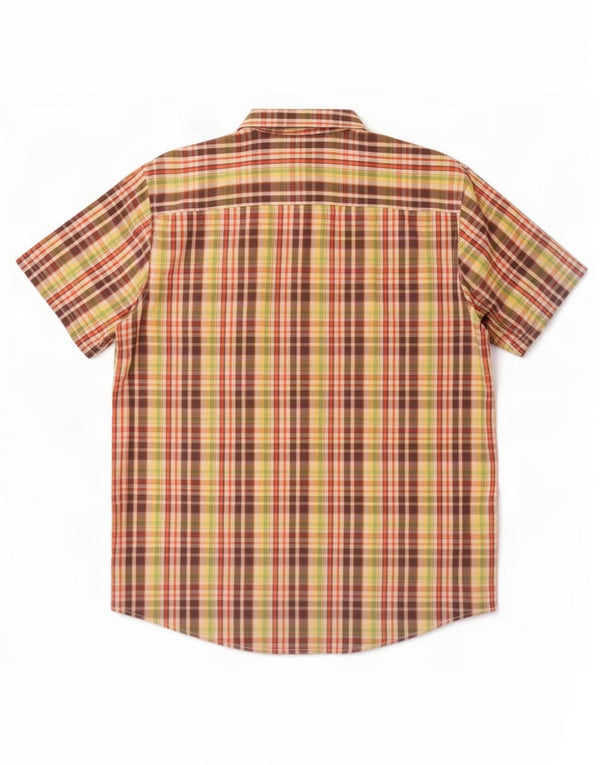 Penguin Heritage Camicia da uomo a maniche corte slim fit a quadri grandi multicolori