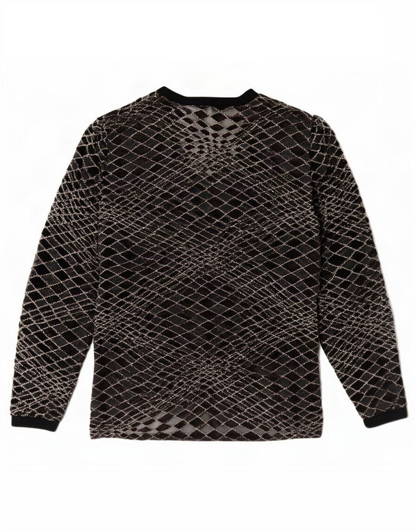 Camicetta trasparente da donna Elisa Landri Top UK 16 Large Nero geometrico