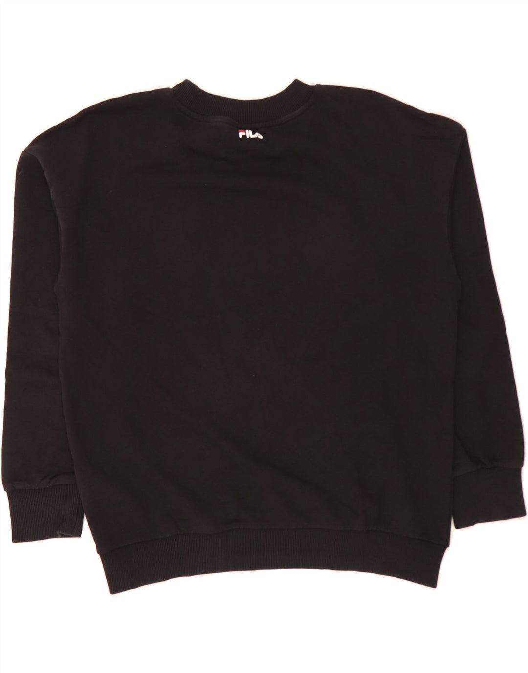 FILA Womens Graphic Sweatshirt Jumper UK 14 Medium Black Cotton Vintage Fila and Second-Hand Fila from Messina Hembry 