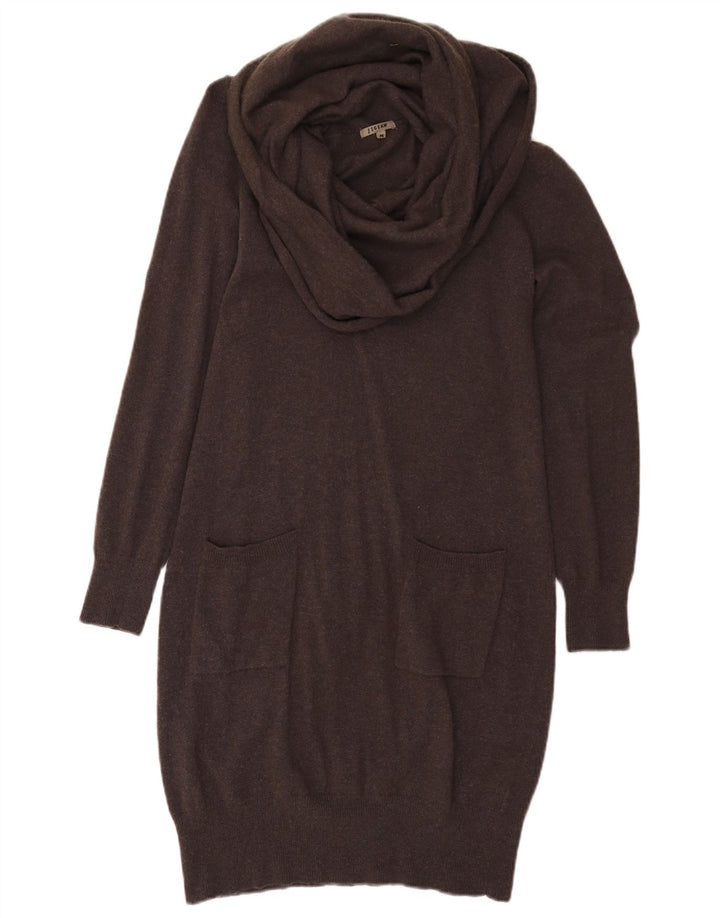 Abito maglione da donna Jigsaw UK 12 Lana marrone medio