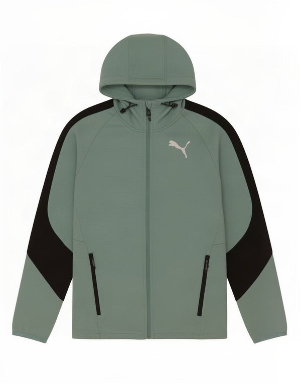 Nike Mens Zip Hoodie Sweater Small Green Colourblock Cotton