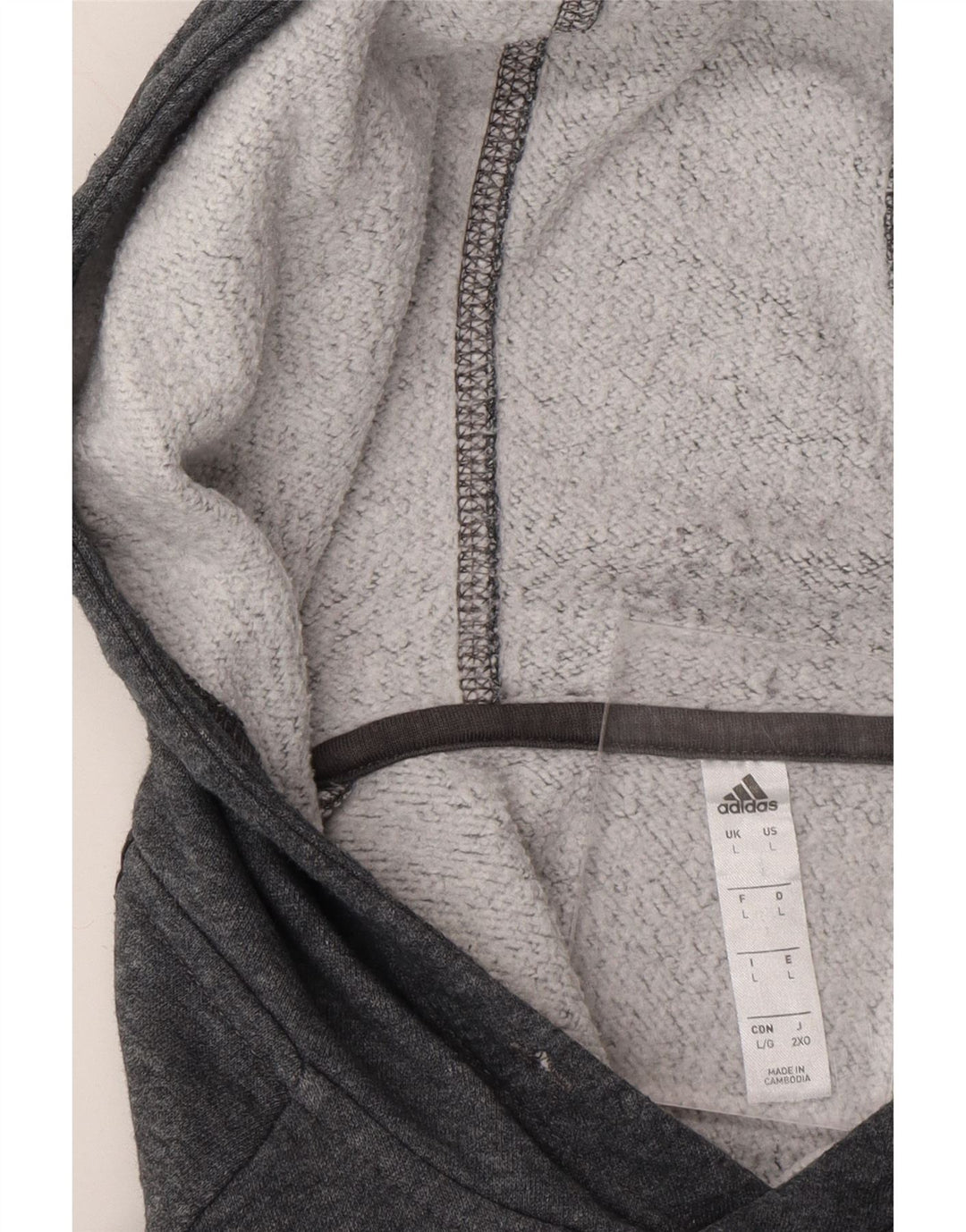 ADIDAS Mens Hoodie Jumper Large Grey Vintage Adidas and Second-Hand Adidas from Messina Hembry 