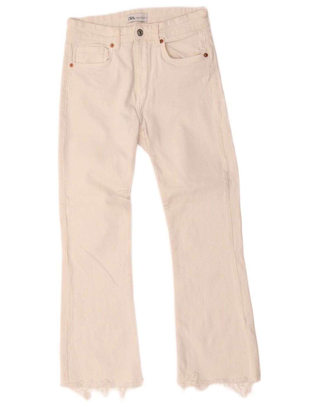 Jeans Bootcut da donna Zara EU 38 Small W28 L25 Cotone bianco