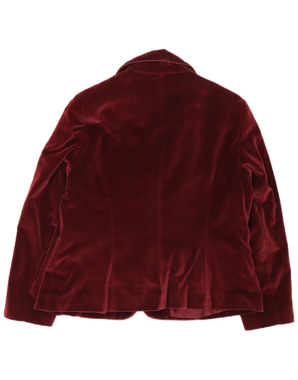 Giacca blazer in velluto a 3 bottoni da donna Rowland UK 18 XL cotone bordeaux