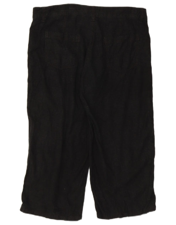 Pantaloni Capri da donna Marks & Spencer UK 12 Medium W32 Lino nero