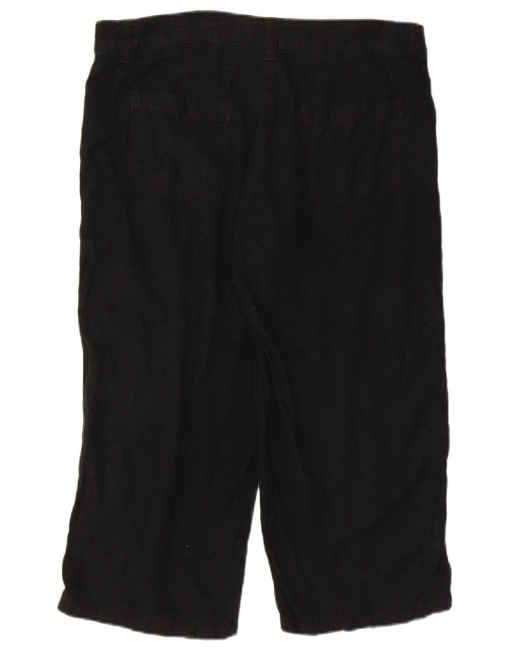 Pantaloni Capri da donna Marks & Spencer UK 12 Medium W32 Lino nero