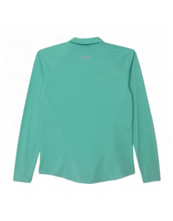 Asics Donna Manica Lunga Pullover Tuta Top UK 16 Large Turchese