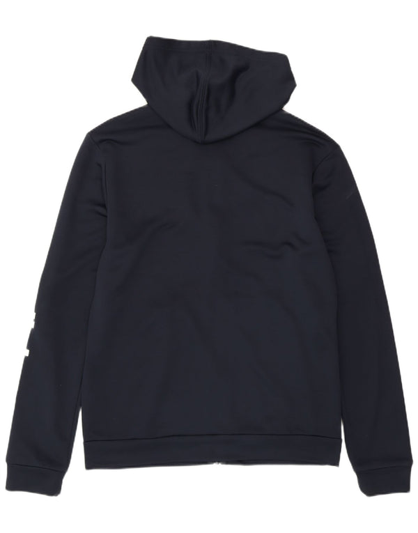 Maglione con cappuccio e zip grafica da donna ADIDAS UK 16/18 Large Blu navy