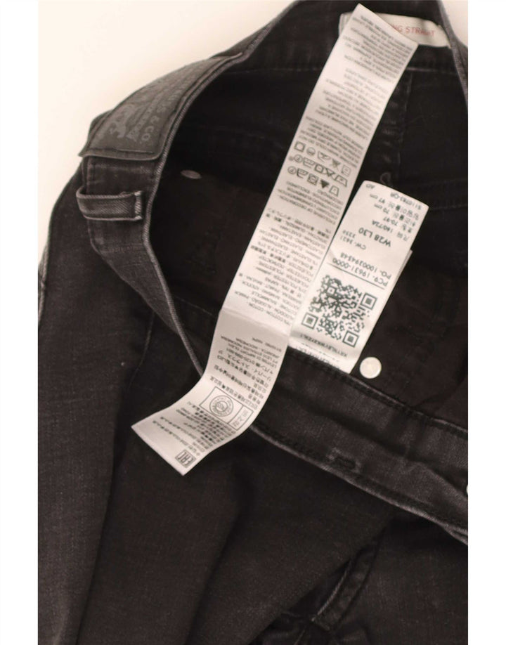Jeans dritti modellanti da donna 314 Levi's W28 L30 cotone nero