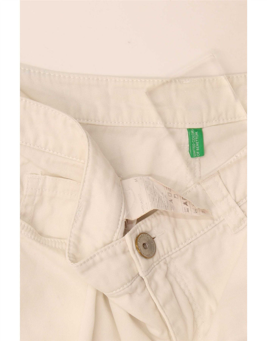 Pantaloncini casual da donna Benetton IT 44 Medium W34 Cotone bianco