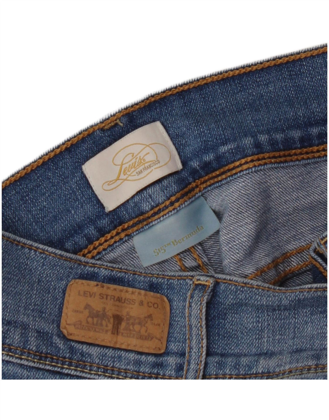 LEVI'S Bermuda in denim 515 da donna W32 grande blu