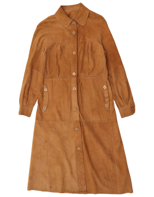 Soprabito in pelle scamosciata da donna Carnaby Street UK 10 piccolo Beige