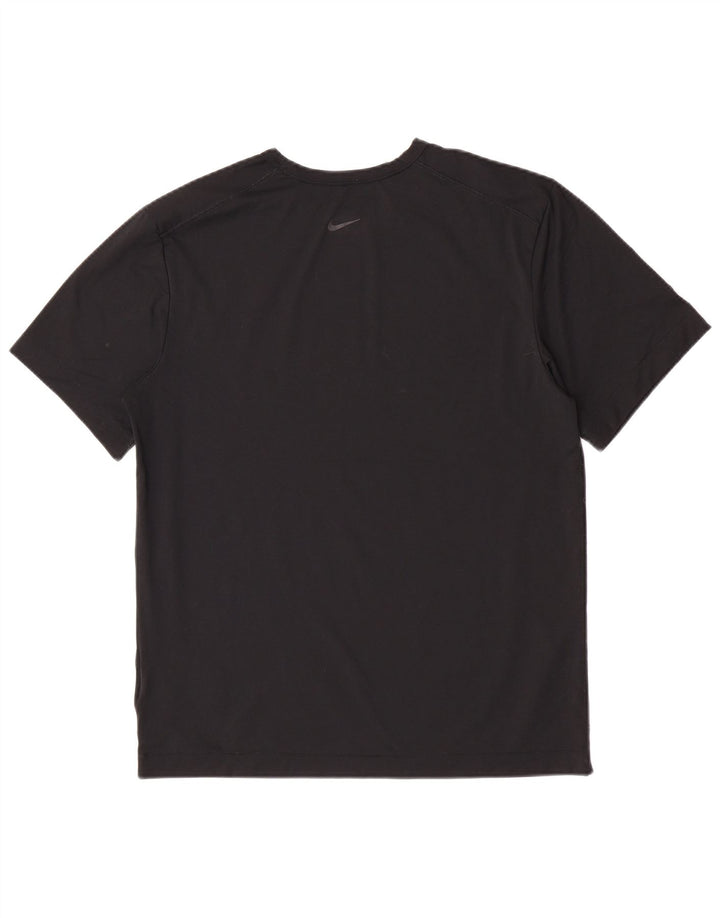 T-shirt grafica Nike Dri Fit da uomo, parte superiore in poliestere nero medio