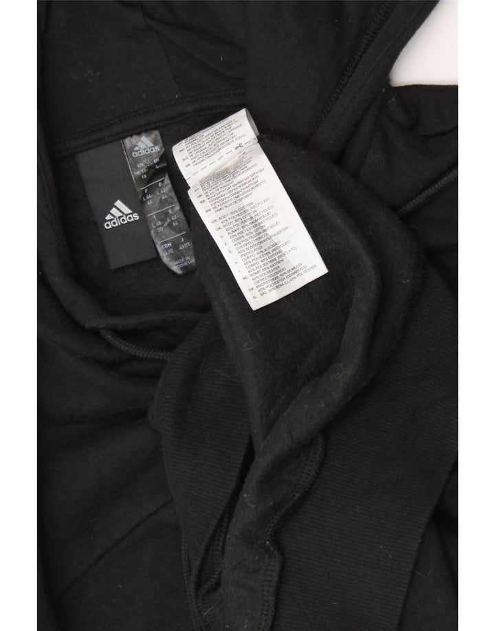 Maglione oversize con cappuccio da donna ADIDAS UK 16/18 grande cotone nero