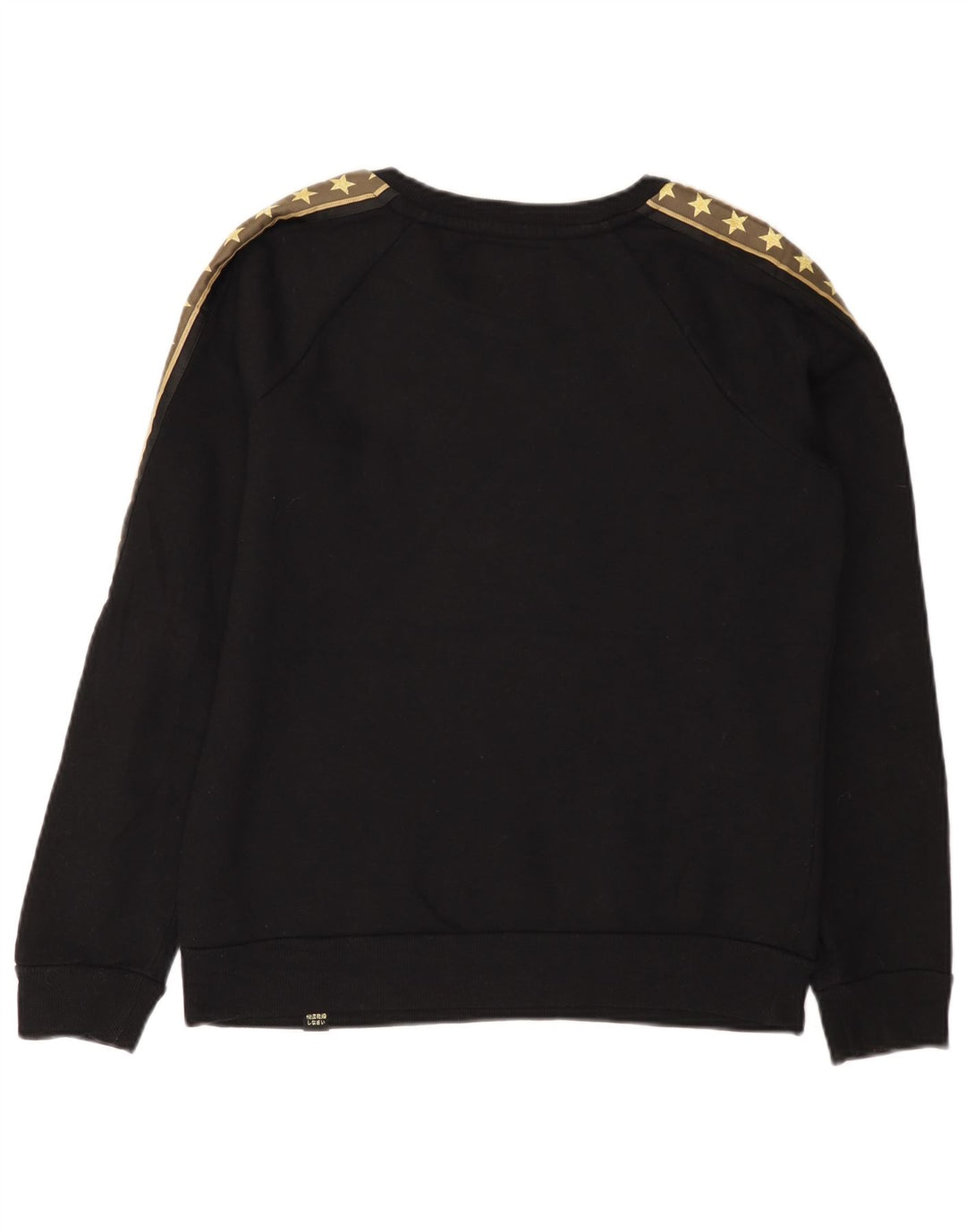 Felpa grafica da donna Superdry Maglione UK 12 cotone nero medio