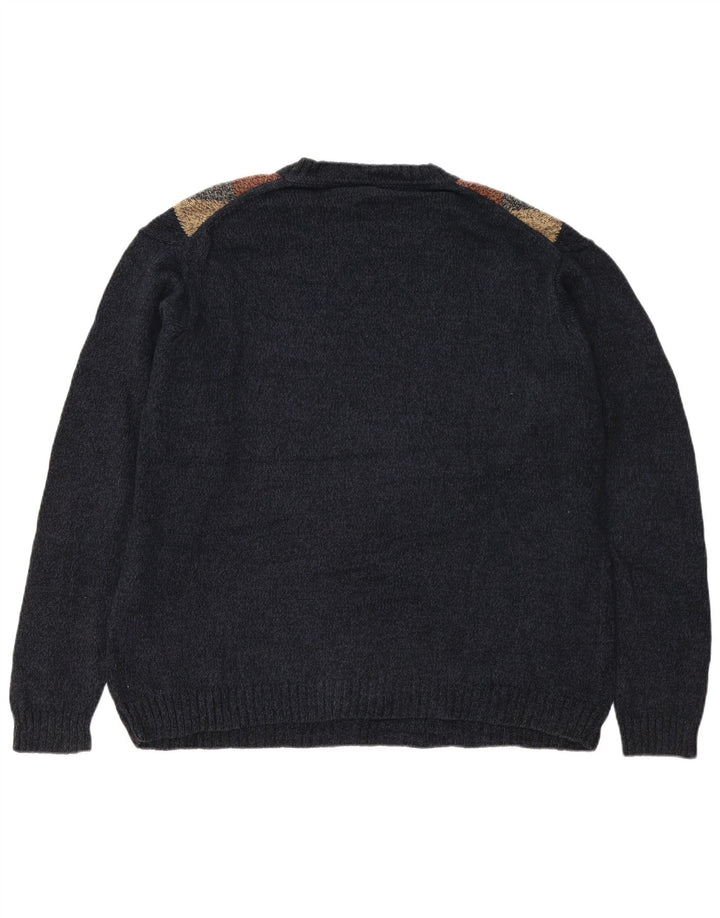 DOCKERS Maglione girocollo da uomo XL Blu navy a rombi/cotone diamante