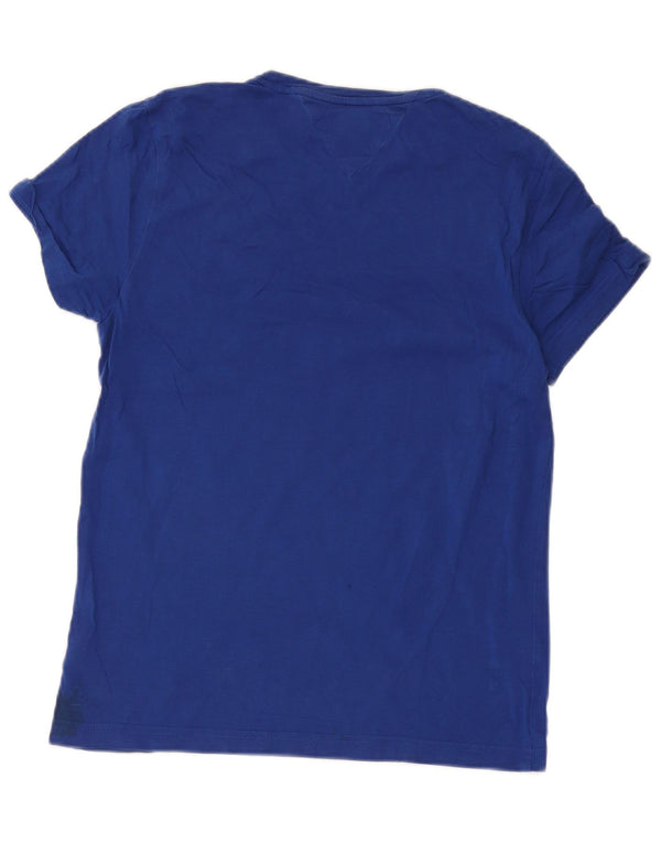 T-shirt grafica da uomo Tommy Hilfiger Top piccola in cotone blu