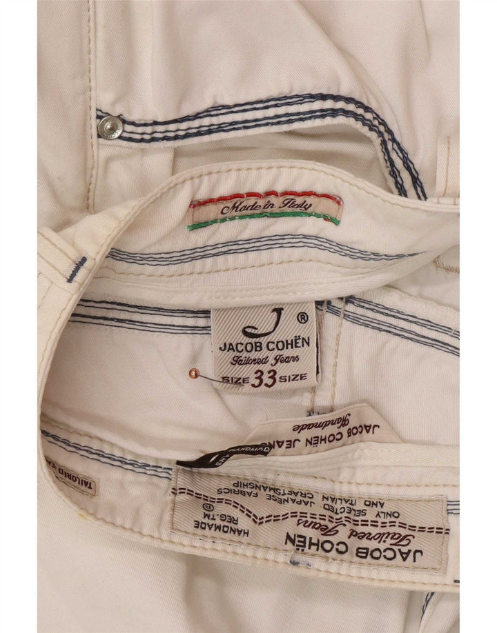 Jeans dritti da uomo Jacob Cohen W33 L31 cotone bianco