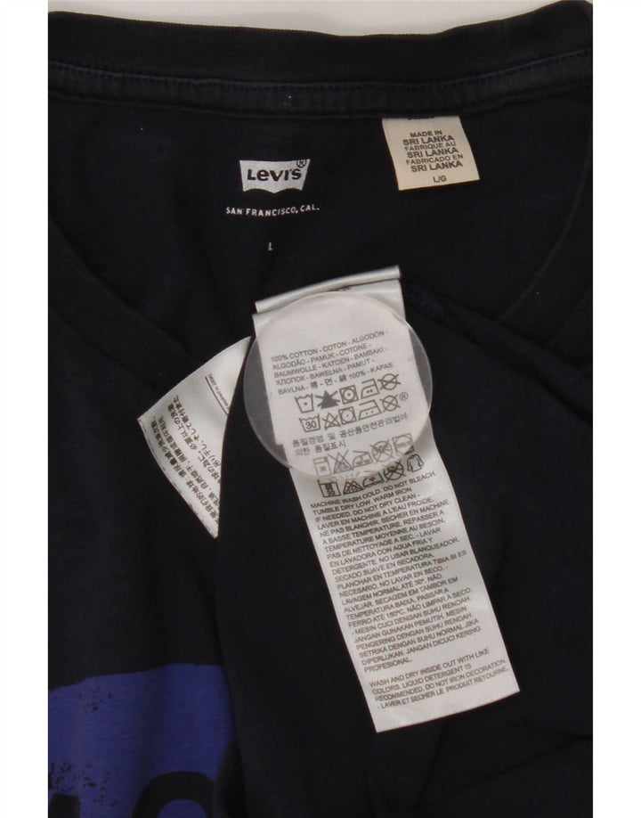 T-shirt grafica da uomo Levi's Top Large in cotone blu navy