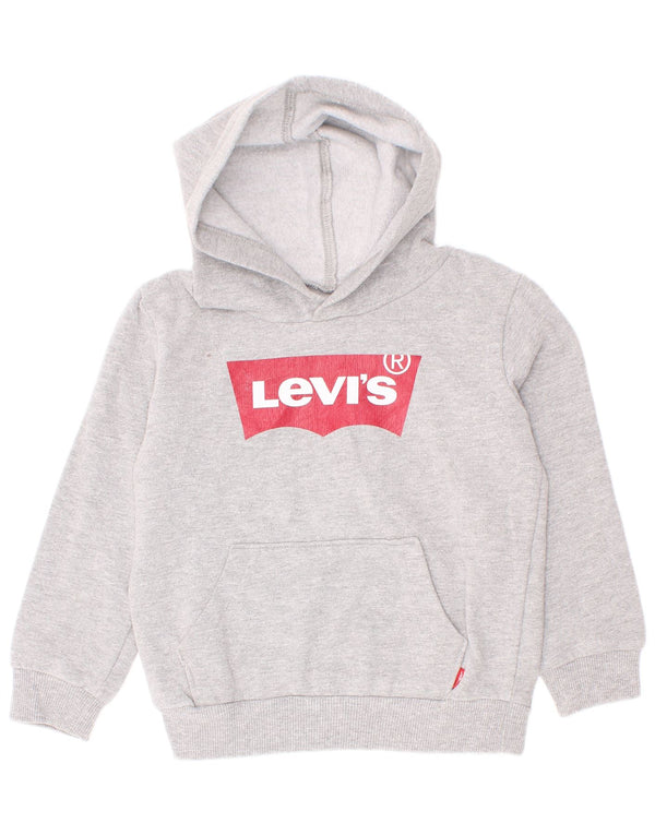 Maglione con cappuccio grafico Levi's per ragazzi 2-3 anni in cotone chiazzato grigio