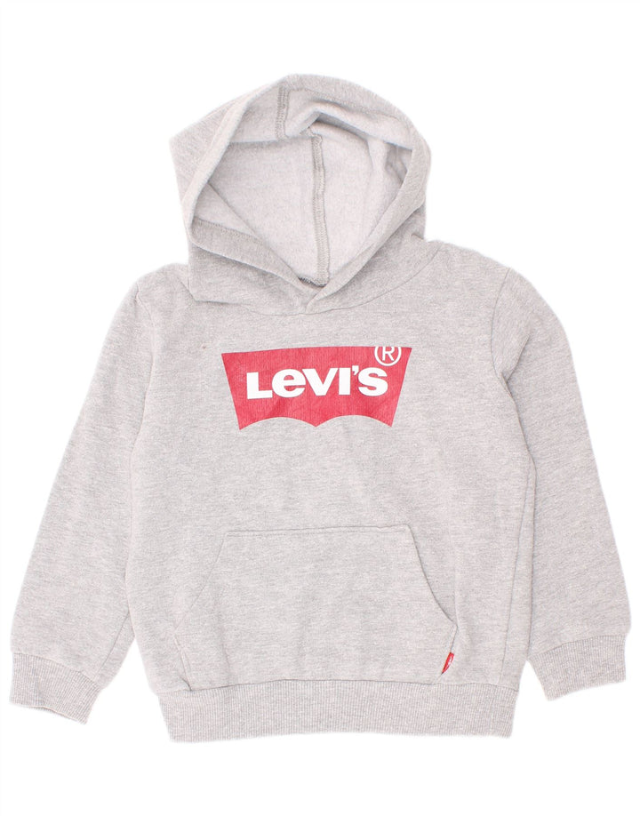 Maglione con cappuccio grafico Levi's per ragazzi 2-3 anni in cotone chiazzato grigio