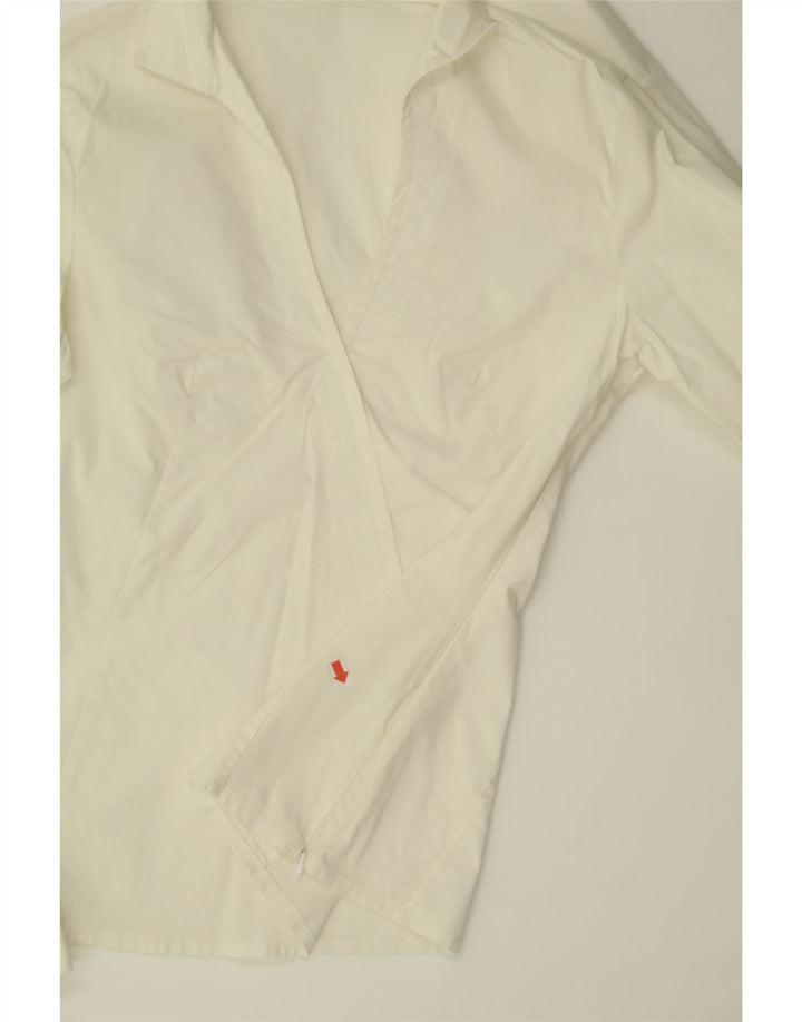 BENETTON Camicia da donna Camicetta UK 12 Cotone bianco medio
