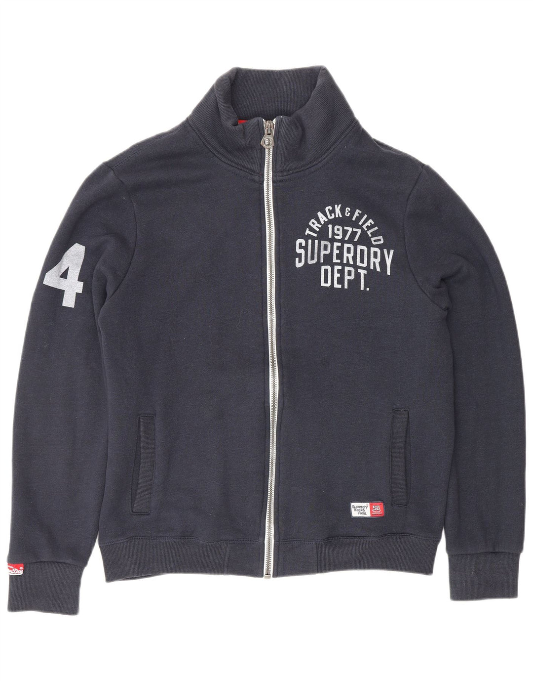 Giacca da ginnastica da uomo con grafica da atletica leggera SUPERDRY grande blu navy