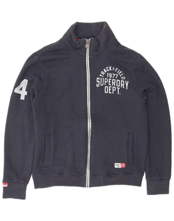 Giacca da ginnastica da uomo con grafica da atletica leggera SUPERDRY grande blu navy