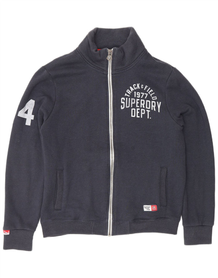 Giacca da ginnastica da uomo con grafica da atletica leggera SUPERDRY grande blu navy