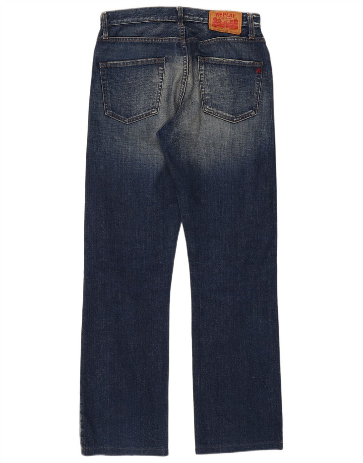 Jeans dritti da donna Replay W29 L32 cotone blu navy