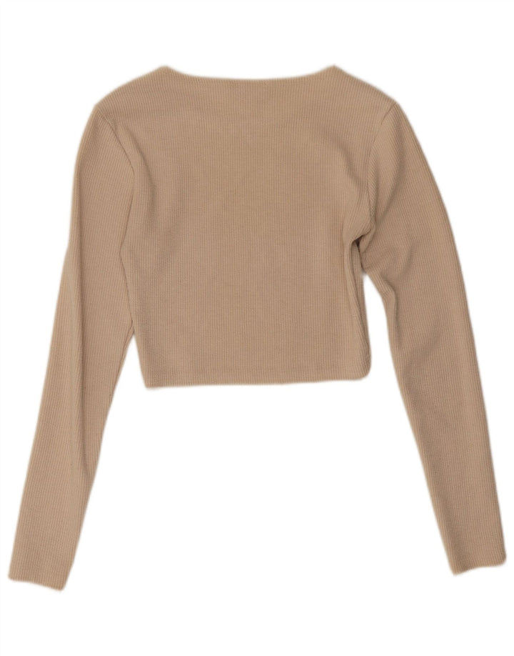 Top corto da donna Zara a maniche lunghe UK 12 Beige medio