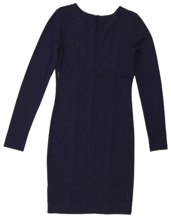 Abito tubino a maniche lunghe da donna Armani Jeans EU 40 viscosa blu navy medio