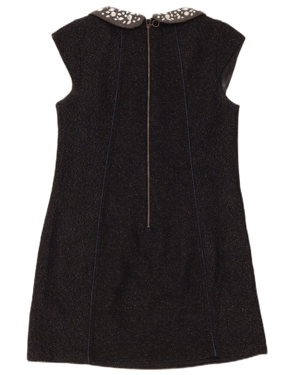 Abito a trapezio da donna Superdry UK 12 medio in lana screziata blu navy